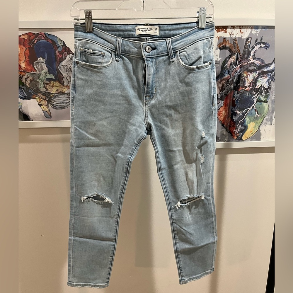 Abercrombie & Fitch The Super Skinny Ankle Mid Rise Jeans Extra Short